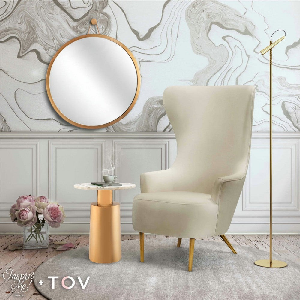 TOV Furniture Julia Cream Wingback Chair