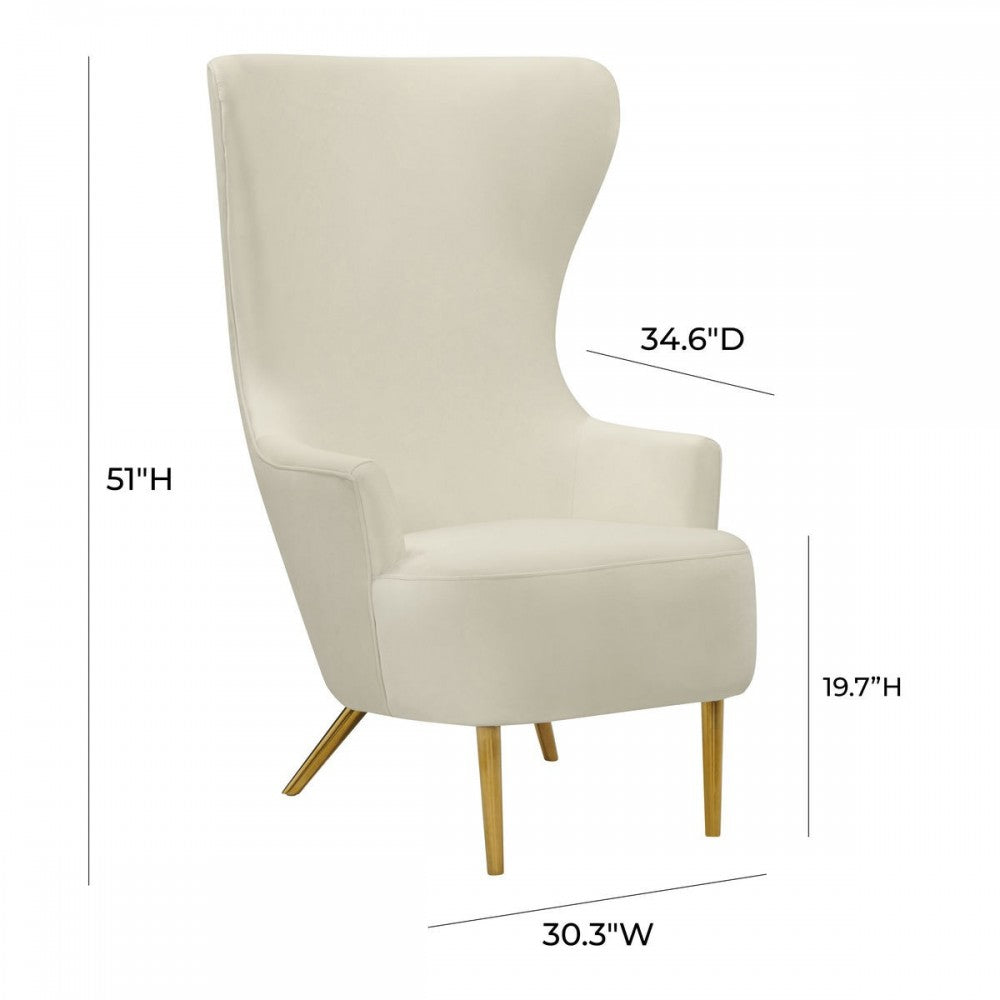 TOV Furniture Julia Cream Wingback Chair