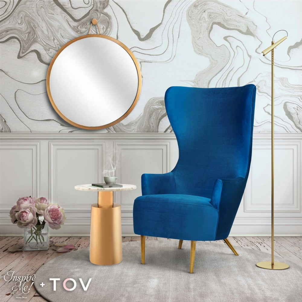 TOV Furniture Julia Navy Wingback Chair