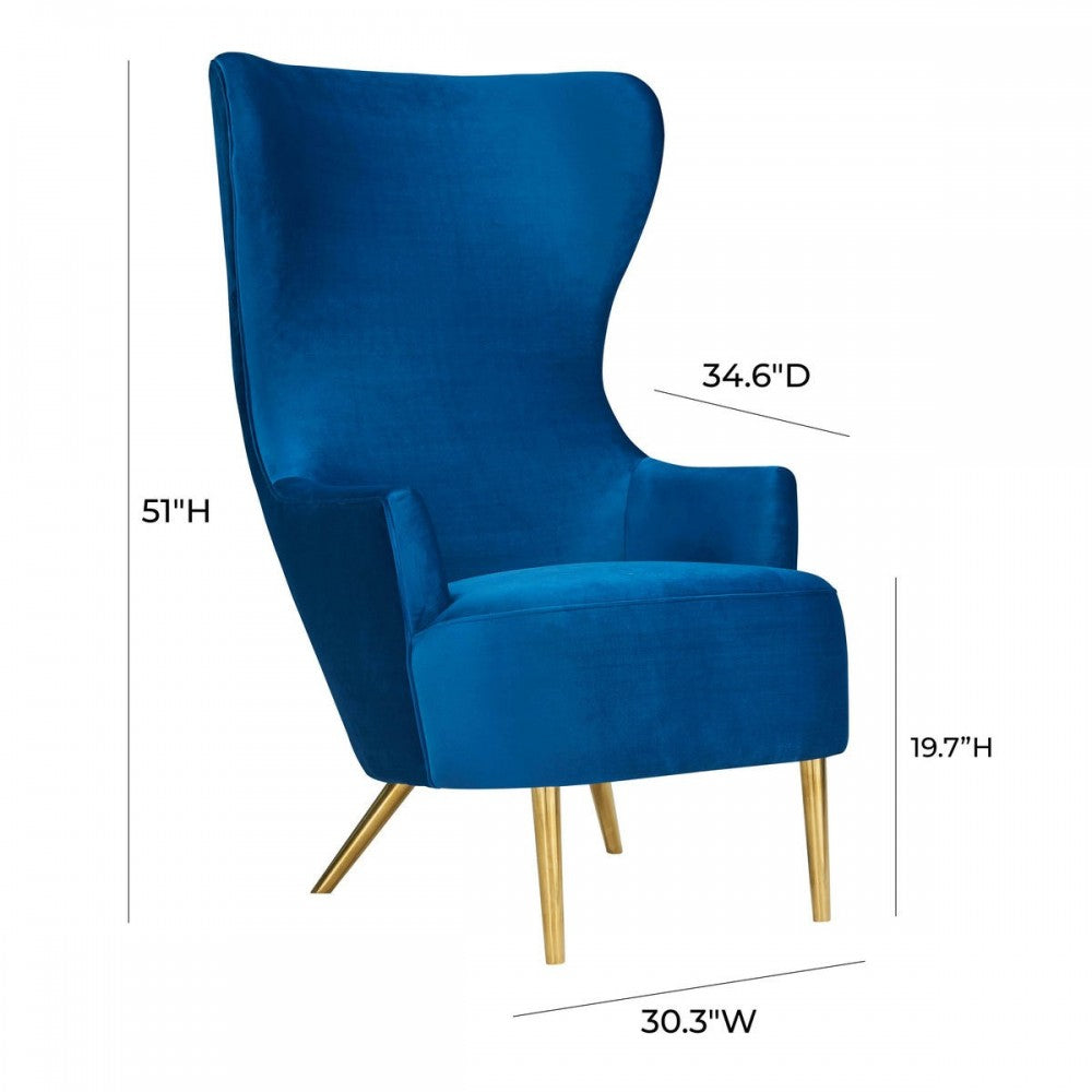 TOV Furniture Julia Navy Wingback Chair