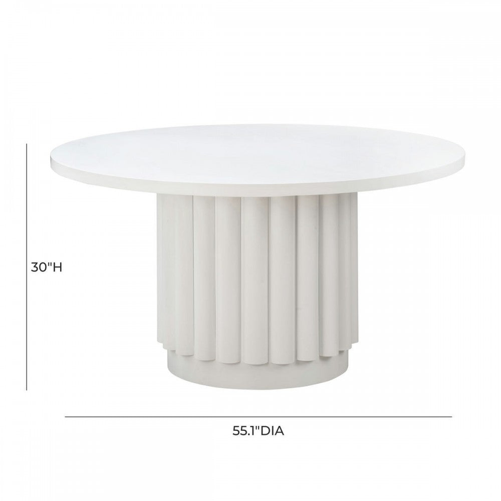 TOV Furniture Kali 55" White Round Dining Table