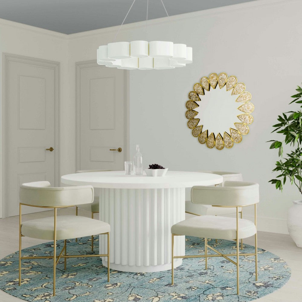 TOV Furniture Kali 55" White Round Dining Table