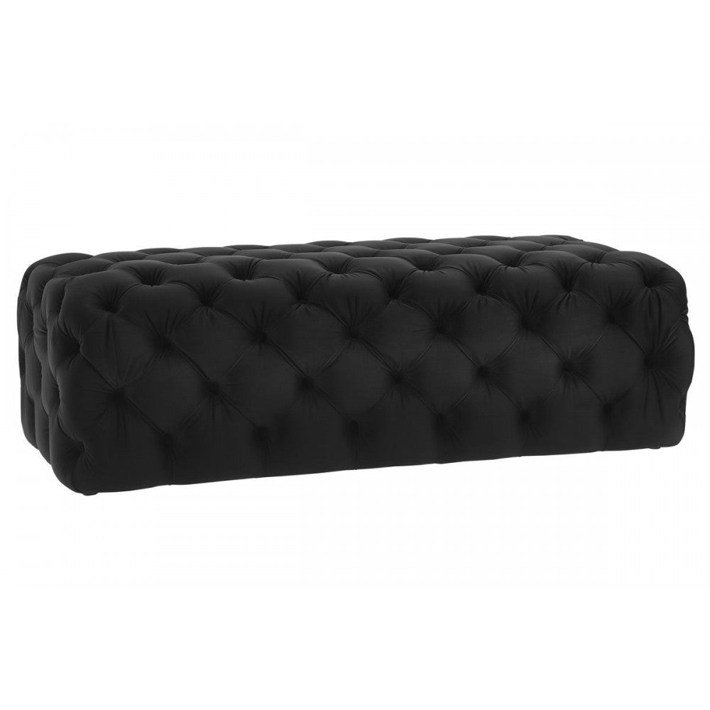 TOV Furniture Kaylee Black Velvet Ottoman