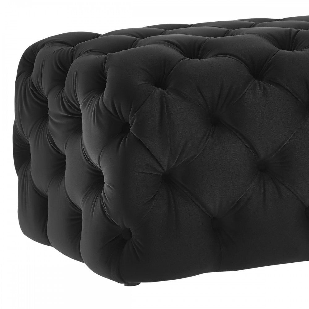 TOV Furniture Kaylee Black Velvet Ottoman