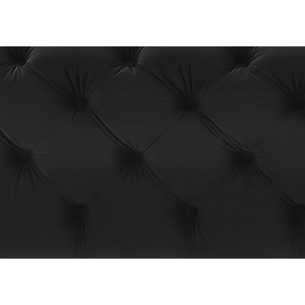 TOV Furniture Kaylee Black Velvet Ottoman