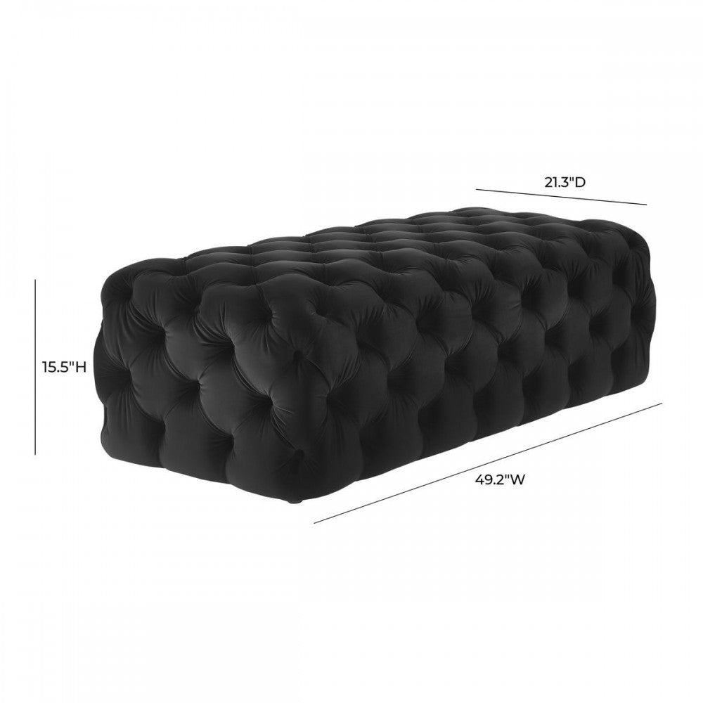 TOV Furniture Kaylee Black Velvet Ottoman