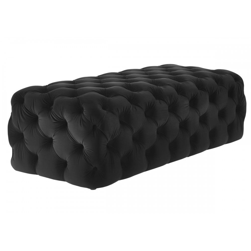 TOV Furniture Kaylee Black Velvet Ottoman