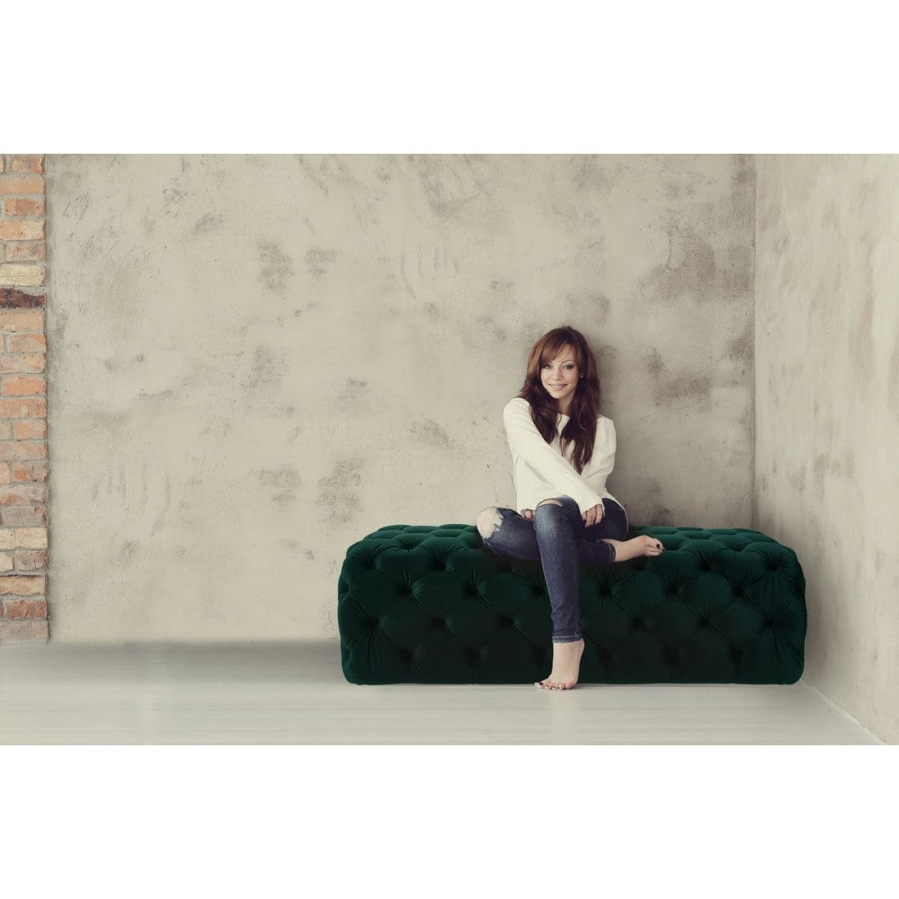 TOV Furniture Kaylee Green Velvet Ottoman