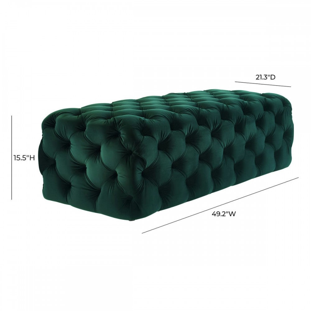 TOV Furniture Kaylee Green Velvet Ottoman