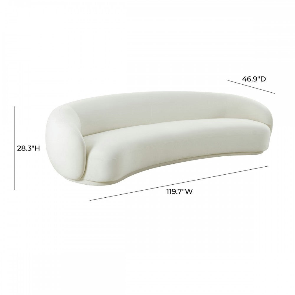 TOV Furniture Kendall Cream Velvet 120" Sofa
