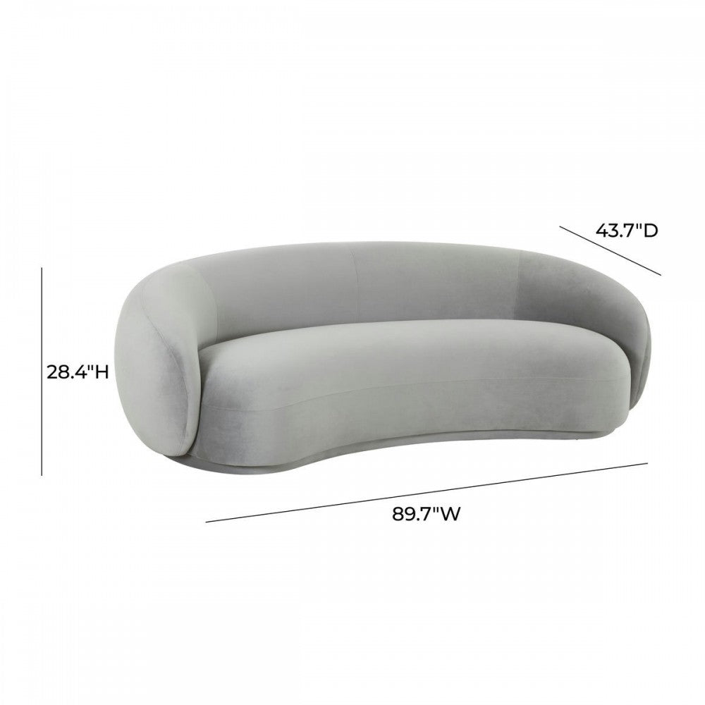 TOV Furniture Kendall Light Gray Velvet Sofa