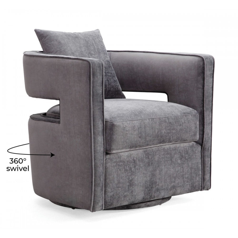 TOV Furniture Kennedy Gray Swivel Chair