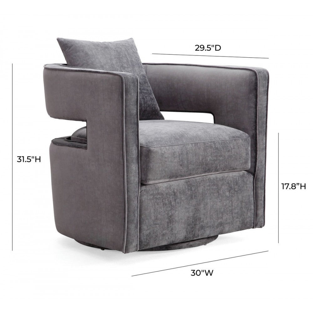 TOV Furniture Kennedy Gray Swivel Chair