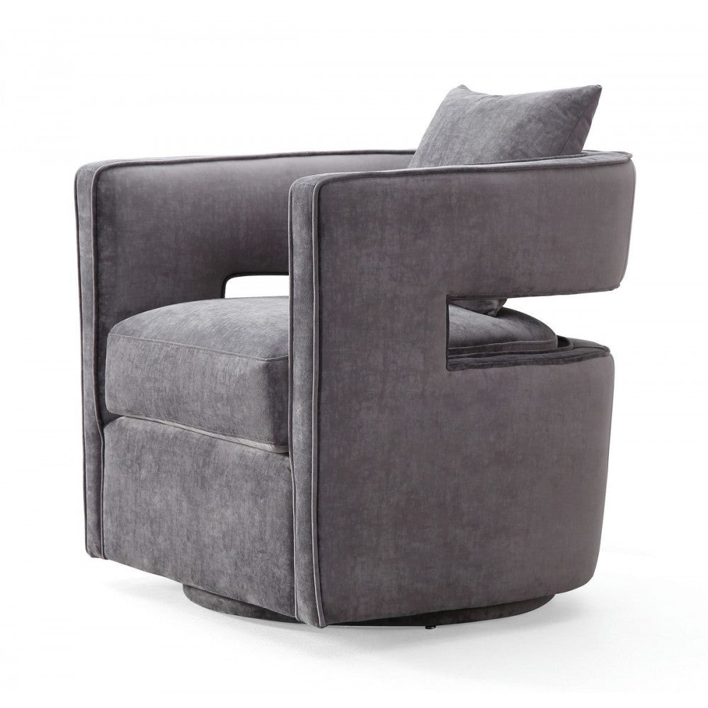 TOV Furniture Kennedy Gray Swivel Chair