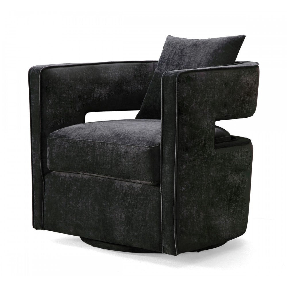 TOV Furniture Kennedy Black Swivel Chair