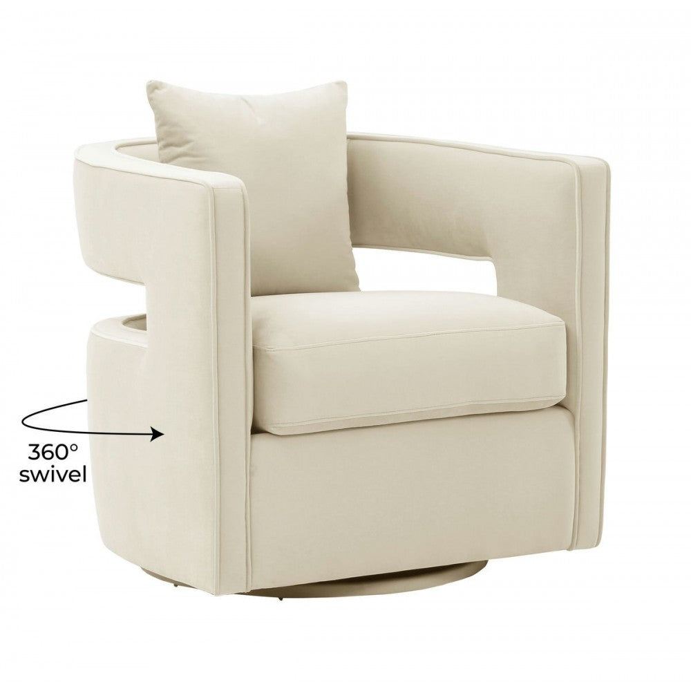 TOV Furniture Kennedy Cream Swivel Chair