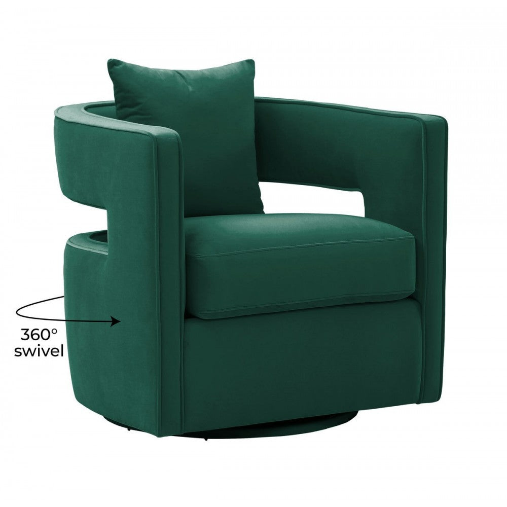 TOV Furniture Kennedy Forest Green Swivel Chair