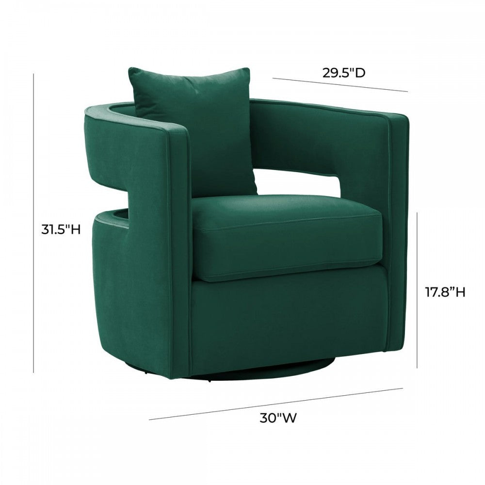 TOV Furniture Kennedy Forest Green Swivel Chair