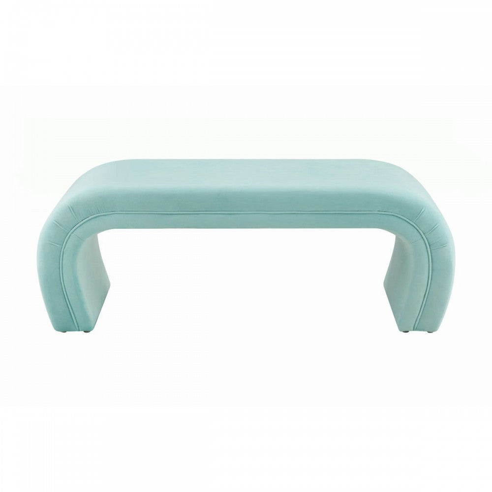 TOV Furniture Kenya Bright Blue Velvet Bench