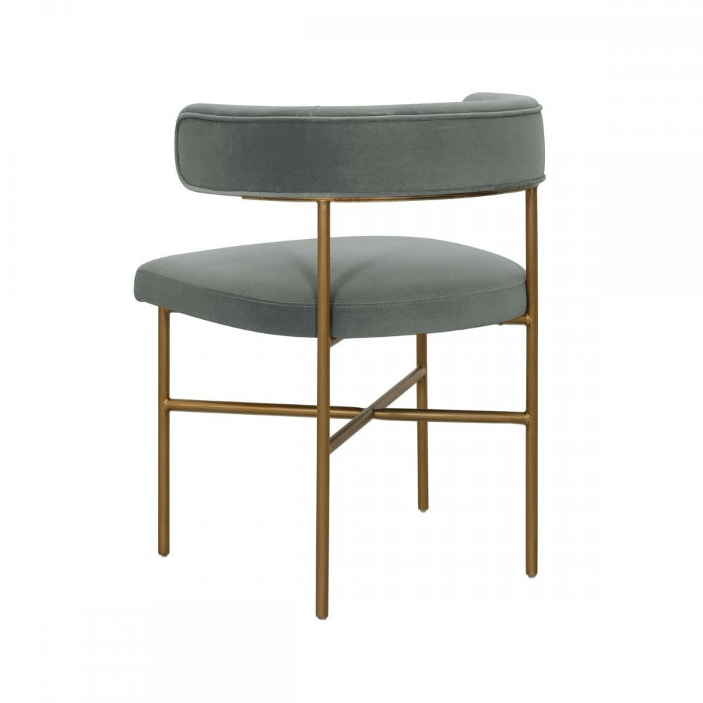 TOV Furniture Kim Performance Velvet Chair in Gray