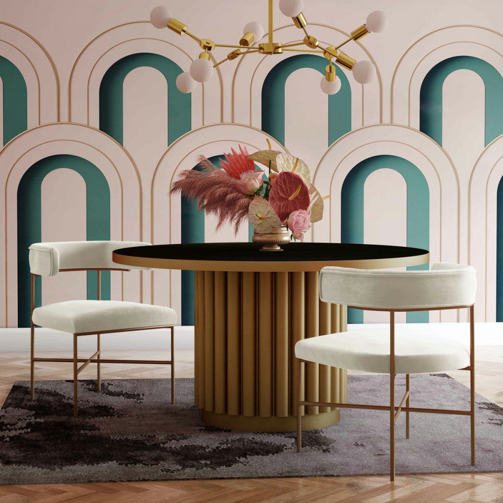 TOV Furniture Kim Performance Velvet Chair in Cream