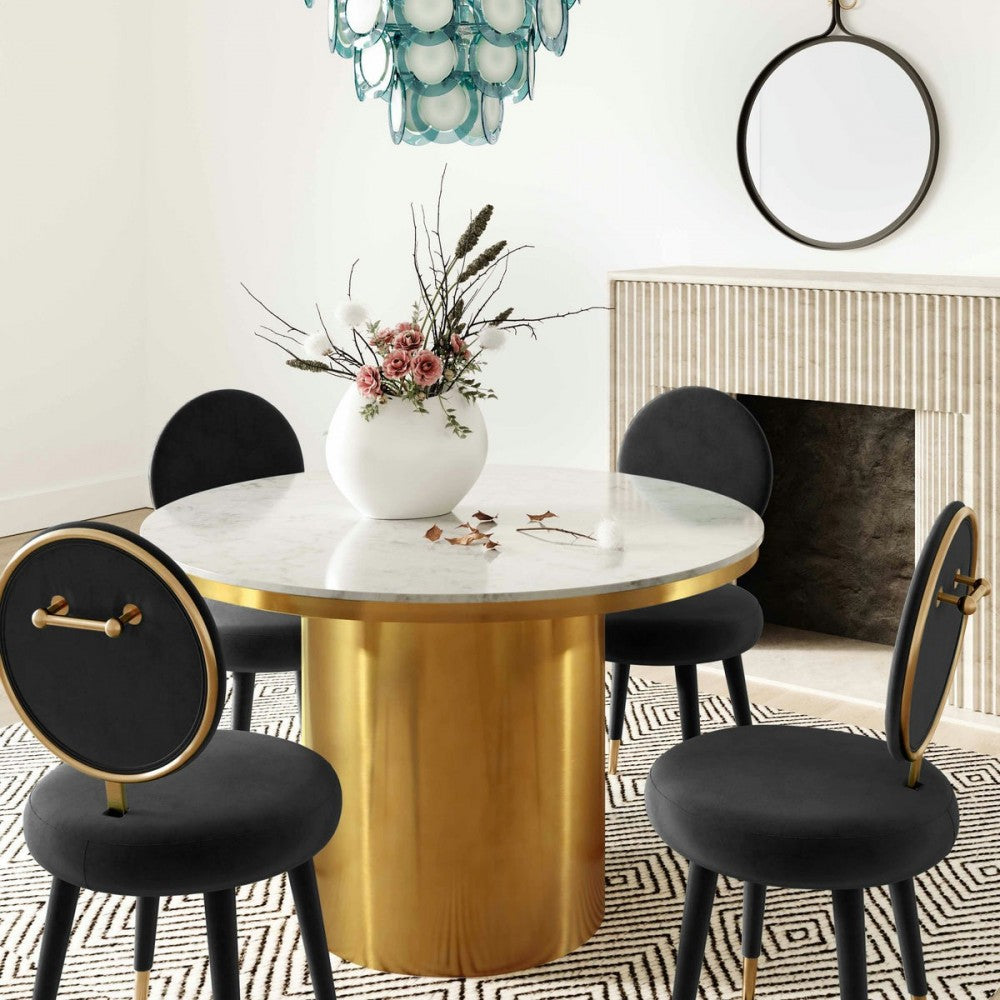 TOV Furniture Kylie Black Velvet Dining Chair