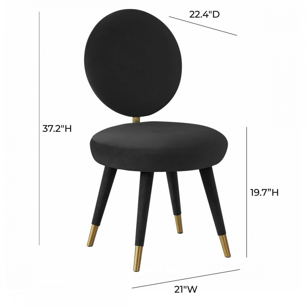TOV Furniture Kylie Black Velvet Dining Chair