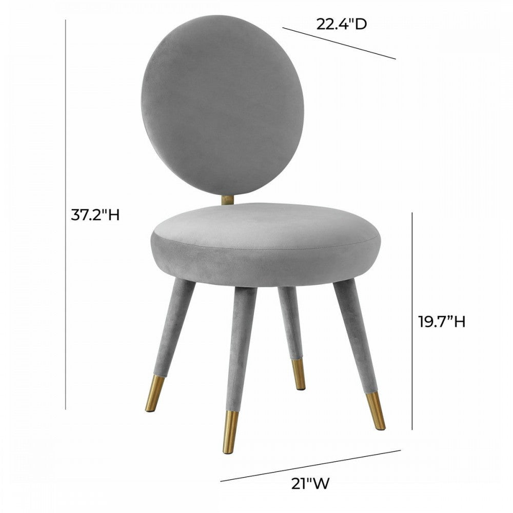 TOV Furniture Kylie Light Gray Velvet Dining Chair
