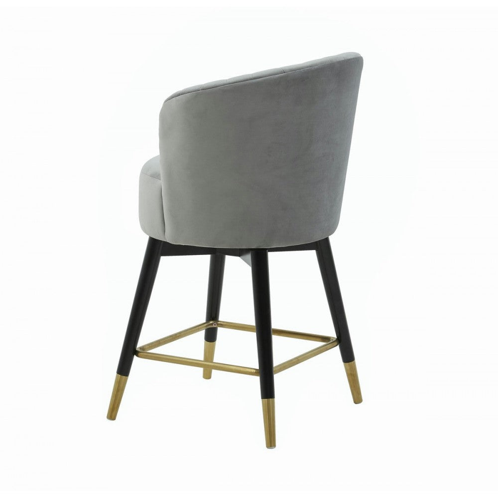TOV Furniture Liana Gray Velvet Swivel Stool