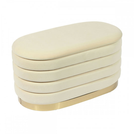 TOV Furniture Lillian Cream Velvet Storage Bench