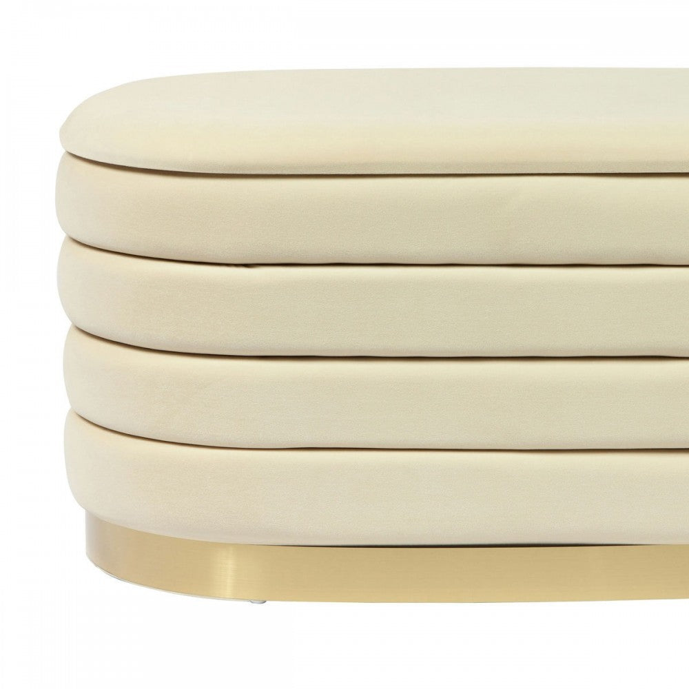 TOV Furniture Lillian Cream Velvet Storage Bench