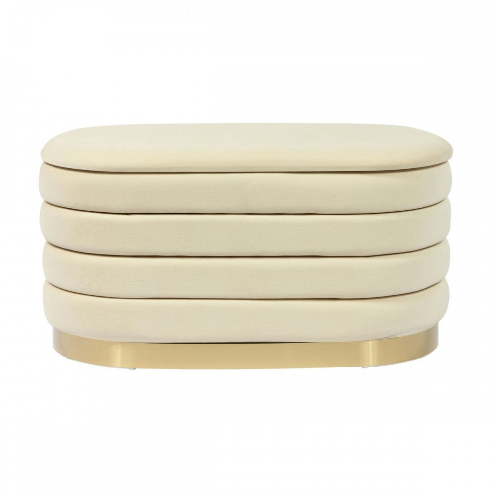 TOV Furniture Lillian Cream Velvet Storage Bench
