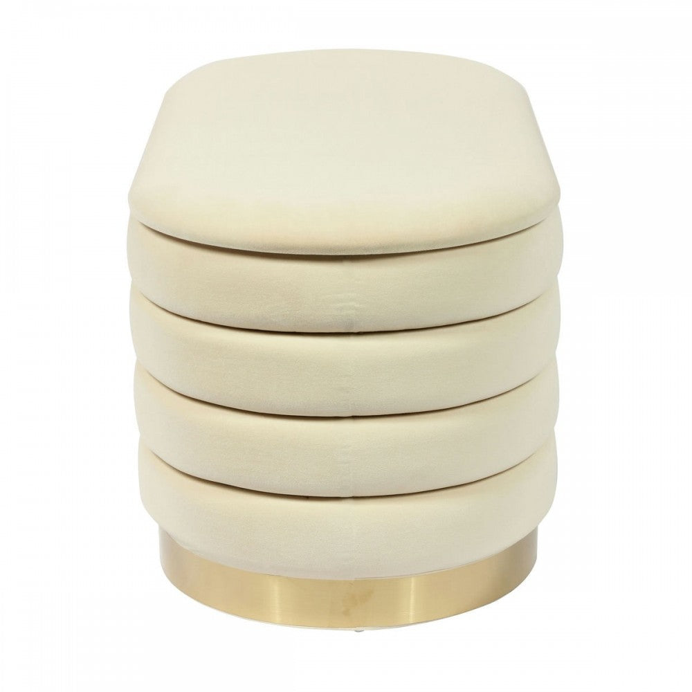 TOV Furniture Lillian Cream Velvet Storage Bench