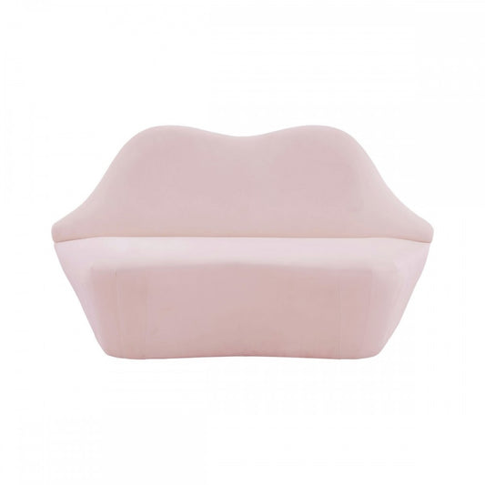 TOV Furniture Lips Blush Velvet Settee