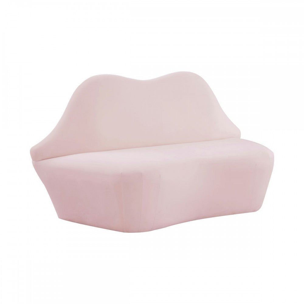 TOV Furniture Lips Blush Velvet Settee
