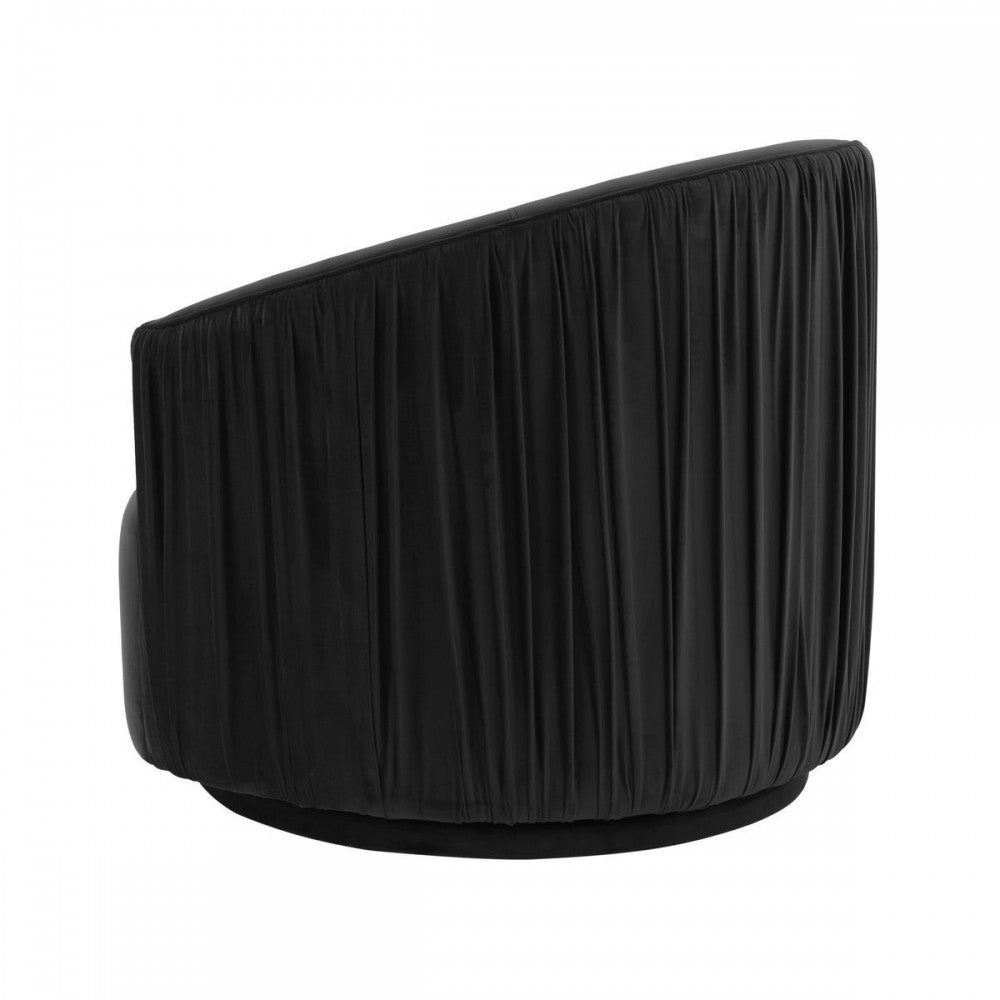 TOV Furniture London Black Pleated Swivel Chair