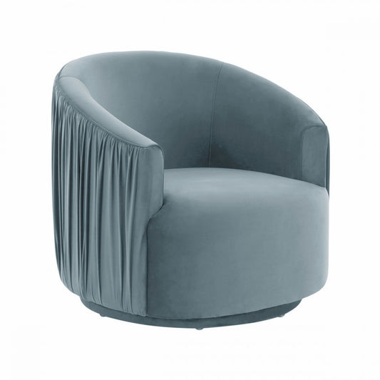 TOV Furniture London Blue Pleated Swivel Chair