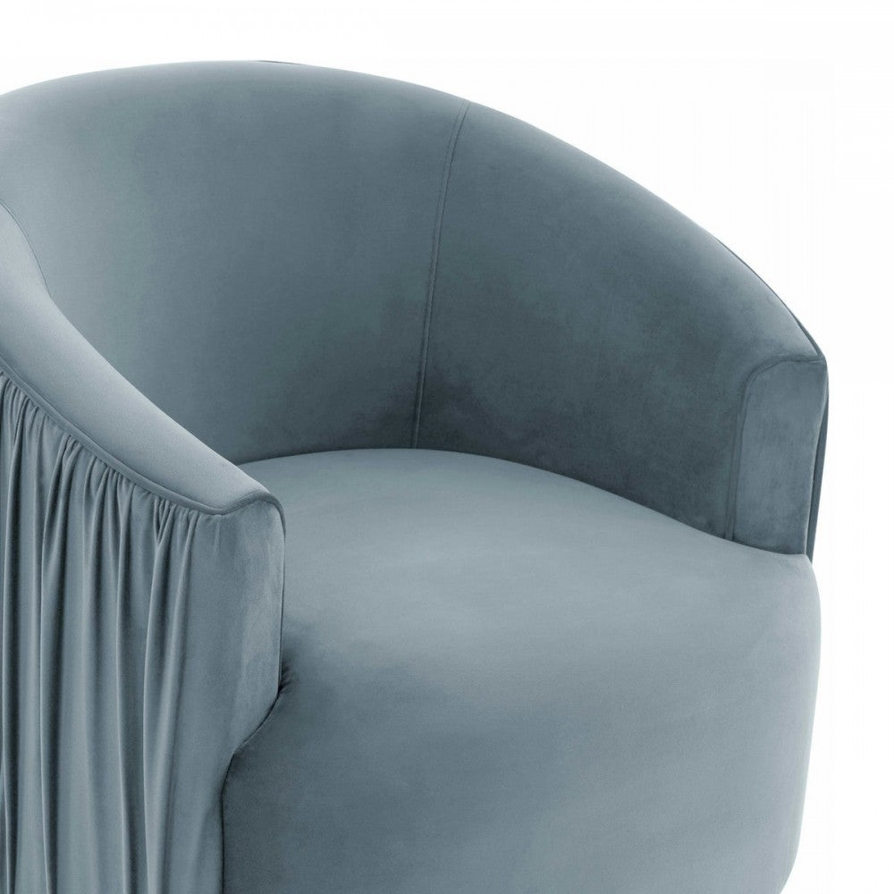 TOV Furniture London Blue Pleated Swivel Chair