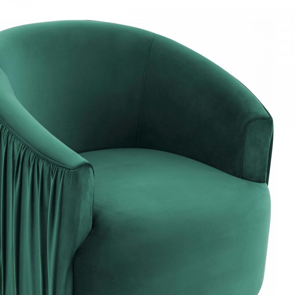 TOV Furniture London Forest Green Pleated Swivel Chair