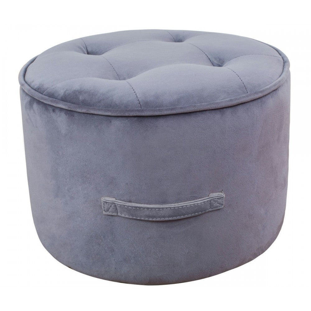 TOV Furniture Luna Gray Velvet Ottoman
