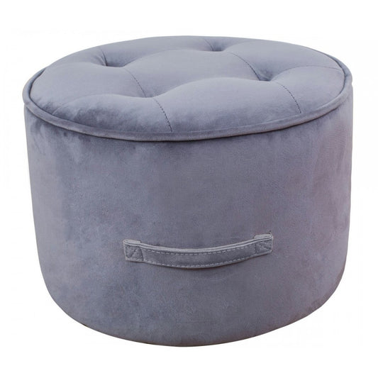 TOV Furniture Luna Gray Velvet Ottoman