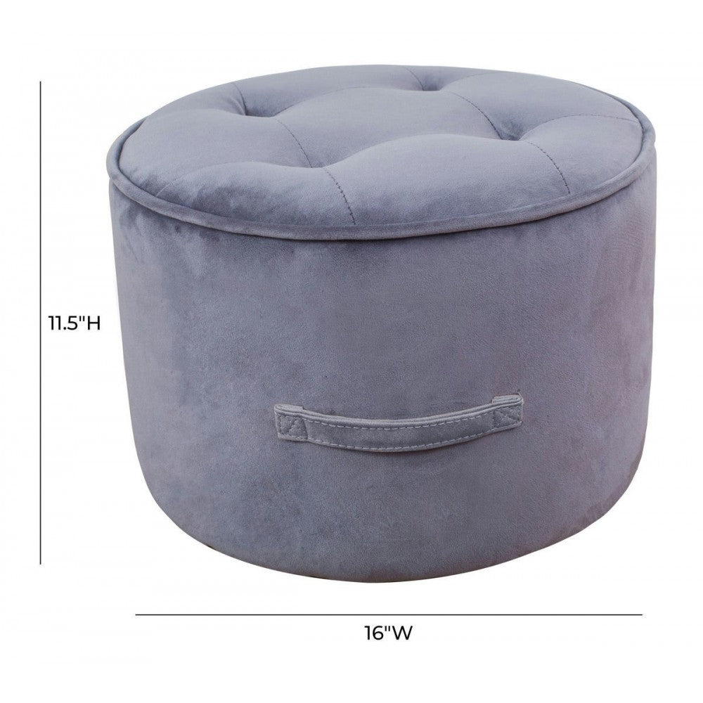 TOV Furniture Luna Gray Velvet Ottoman