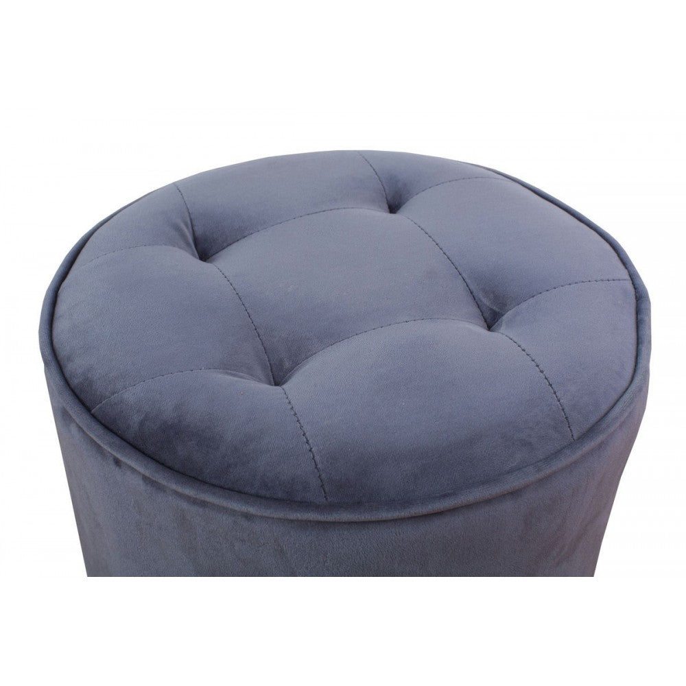 TOV Furniture Luna Gray Velvet Ottoman
