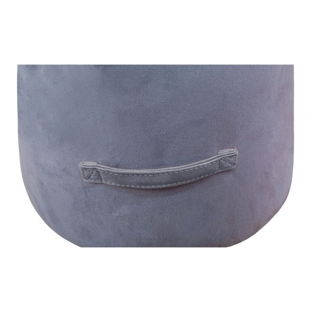 TOV Furniture Luna Gray Velvet Ottoman