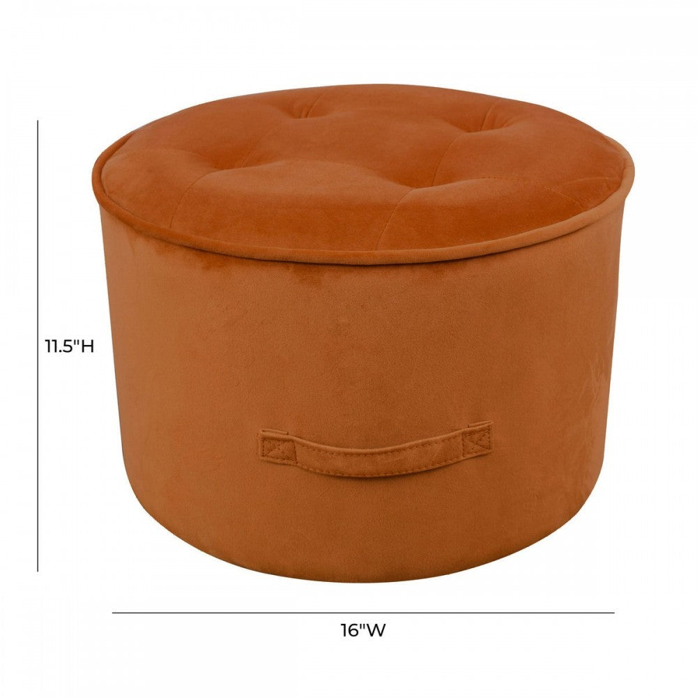 TOV Furniture Luna Cognac Velvet Ottoman