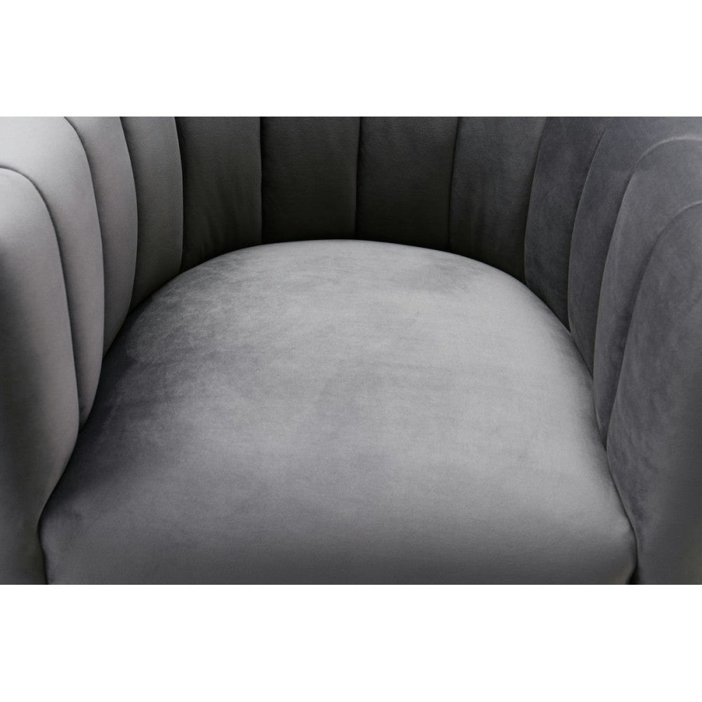 TOV Furniture Magnolia Gray Velvet  Chair