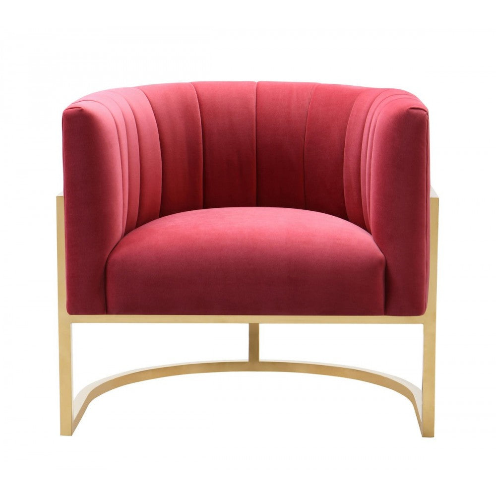 TOV Furniture Magnolia Hot Pink Velvet Chair