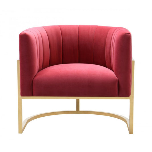 TOV Furniture Magnolia Hot Pink Velvet Chair