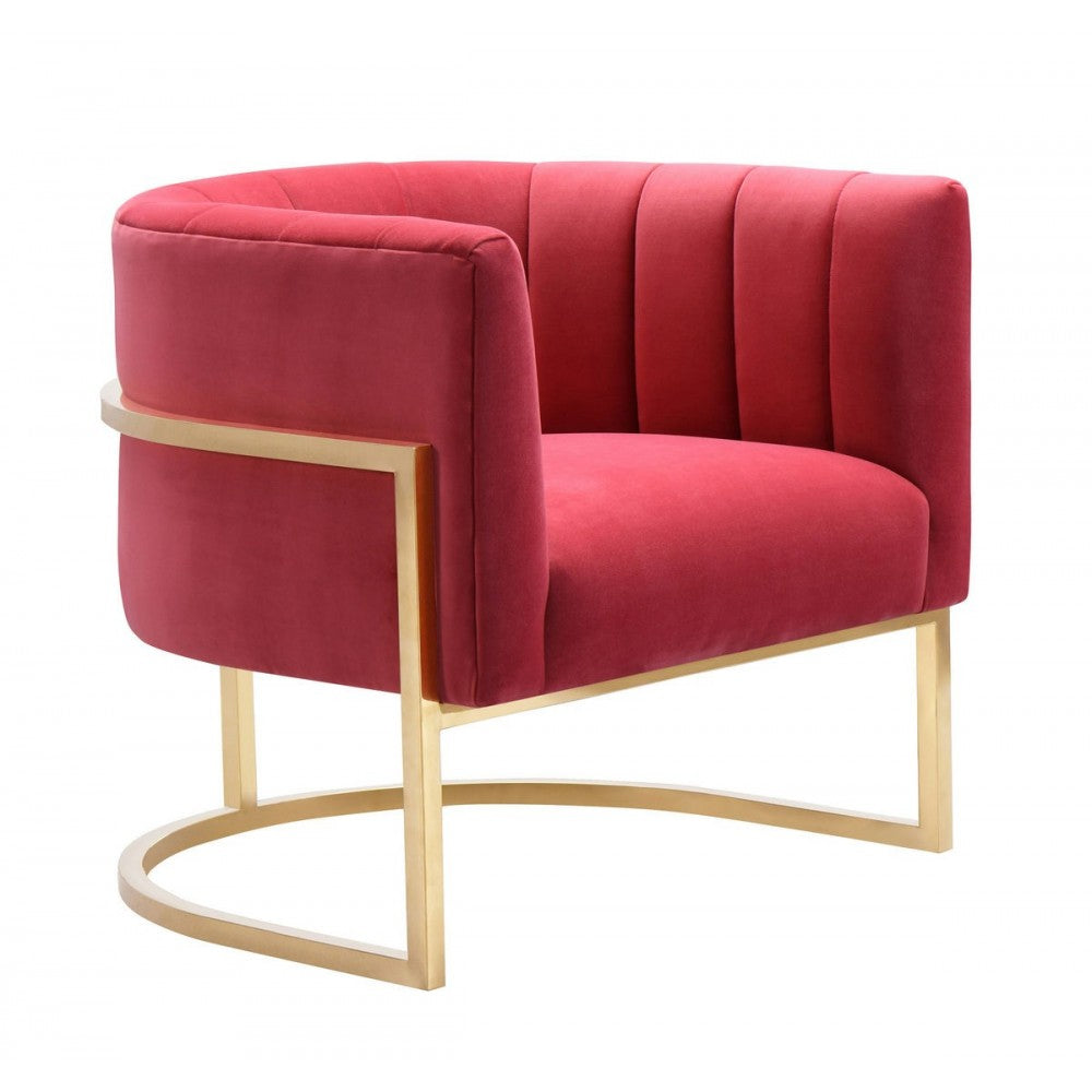 TOV Furniture Magnolia Hot Pink Velvet Chair