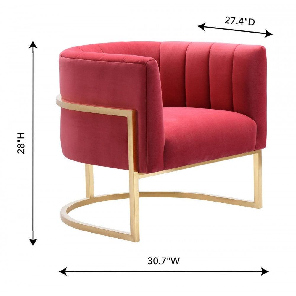 TOV Furniture Magnolia Hot Pink Velvet Chair